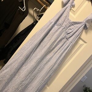 Time and Tru Blue and White Striped Maxi Dress